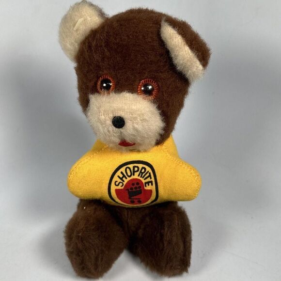 Shoprite | Vintage Beanbag Plush Bear Stuffed Animal Toy Yellow Shirt 8" - Picture 1 of 11